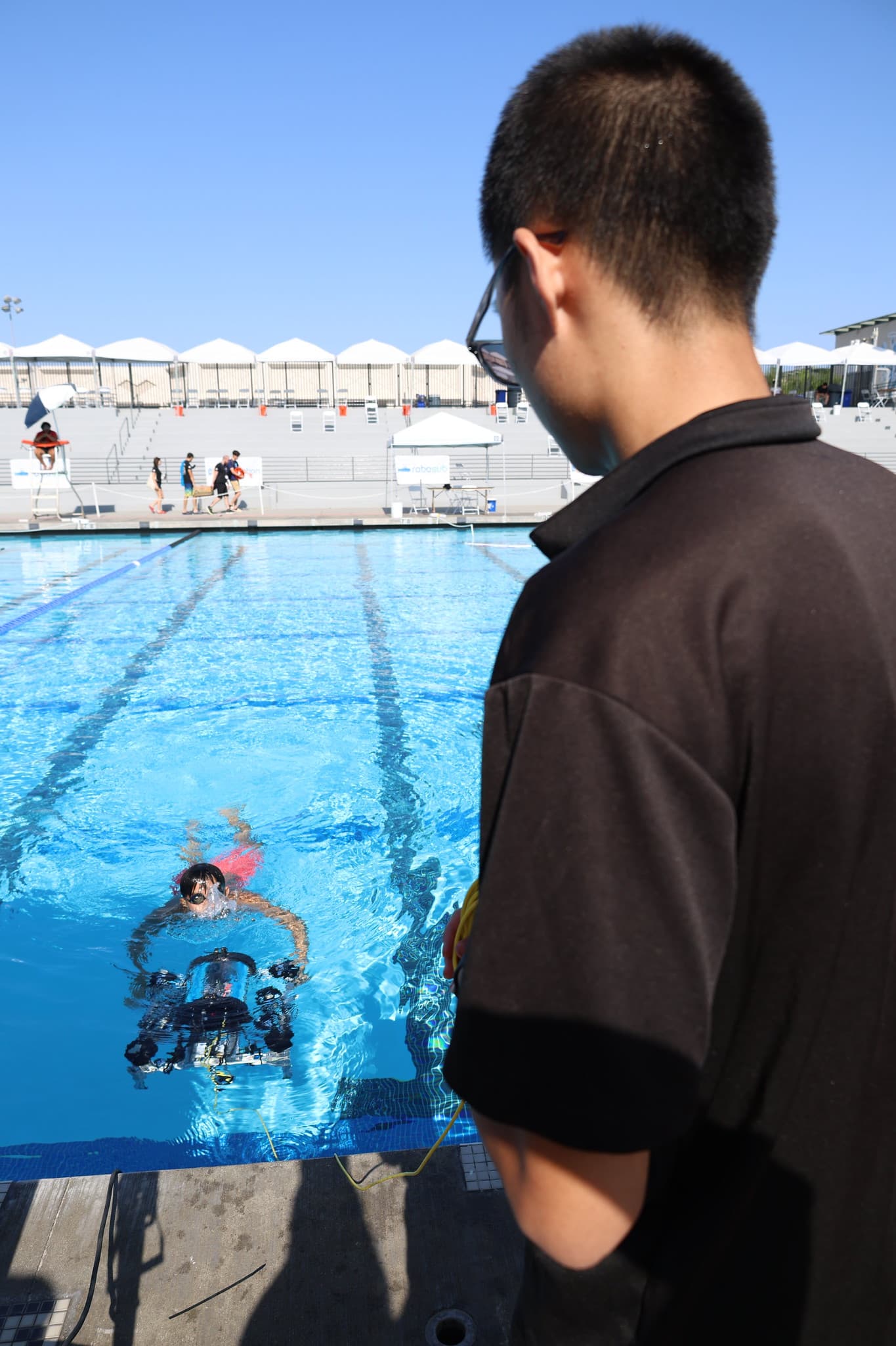 Watching AUV during competition pool run