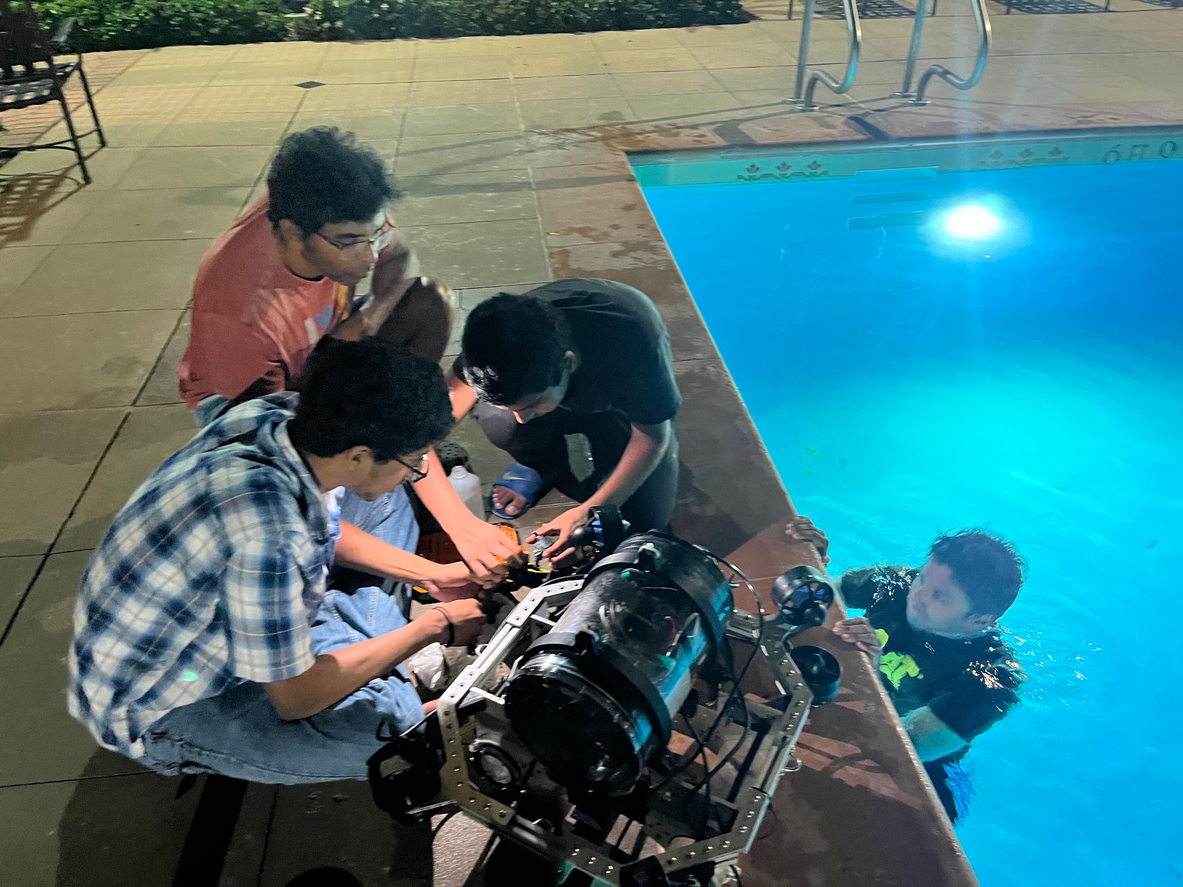 ORCA in the pool during its second water trials