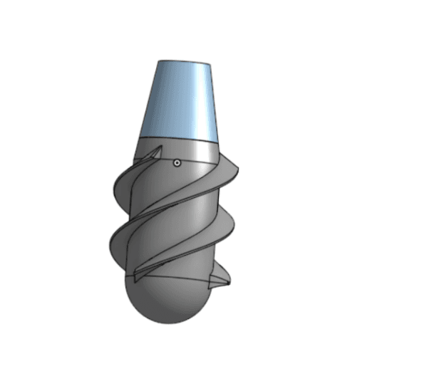 Dropper with helical fins
