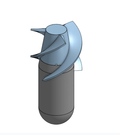 Dropper with helical fins moved to the back