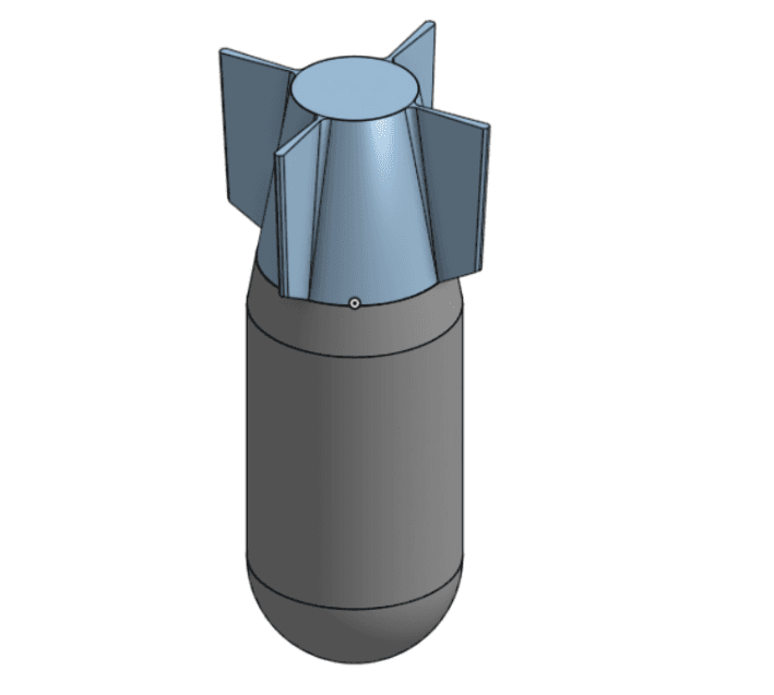 Final dropper with straight screw-in fins
