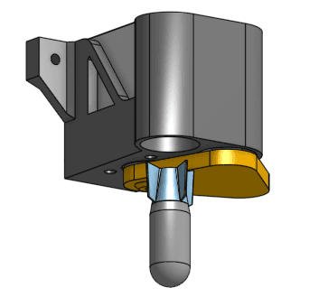 CAD render of the second dropper design with a marker loaded